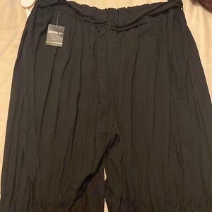 Forever 21+ Paper Bag Long Woven Pants Black- Brand New with Tags- Never worn